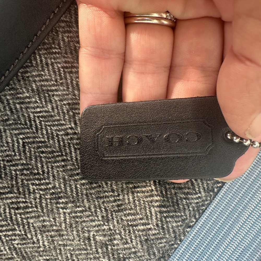 Coach Black and Gray Herringbone Mini Shoulder Bag - Picture 3 of 15